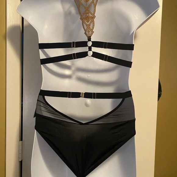 Thistle and Spire Black and Gold Panty NWT - Picture 2 of 4